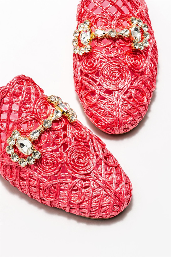 Pembe kadın düz terlik - Elle Shoes
