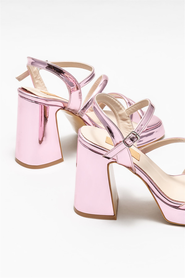 Pembe topuklu kadın sandalet - Elle Shoes