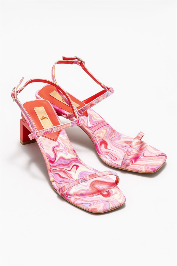 Pembe topuklu kadın sandalet - Elle Shoes