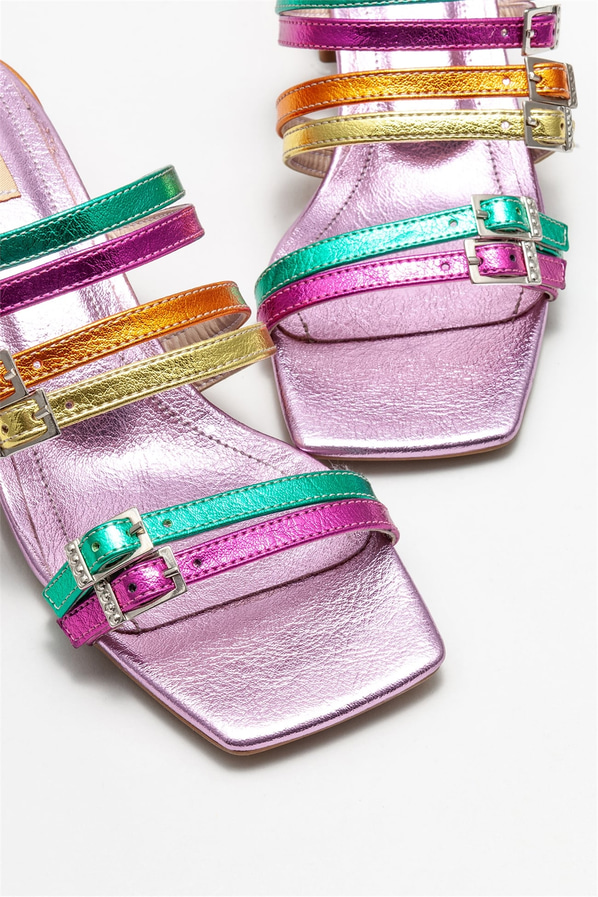 Pembe topuklu kadın terlik - Elle Shoes