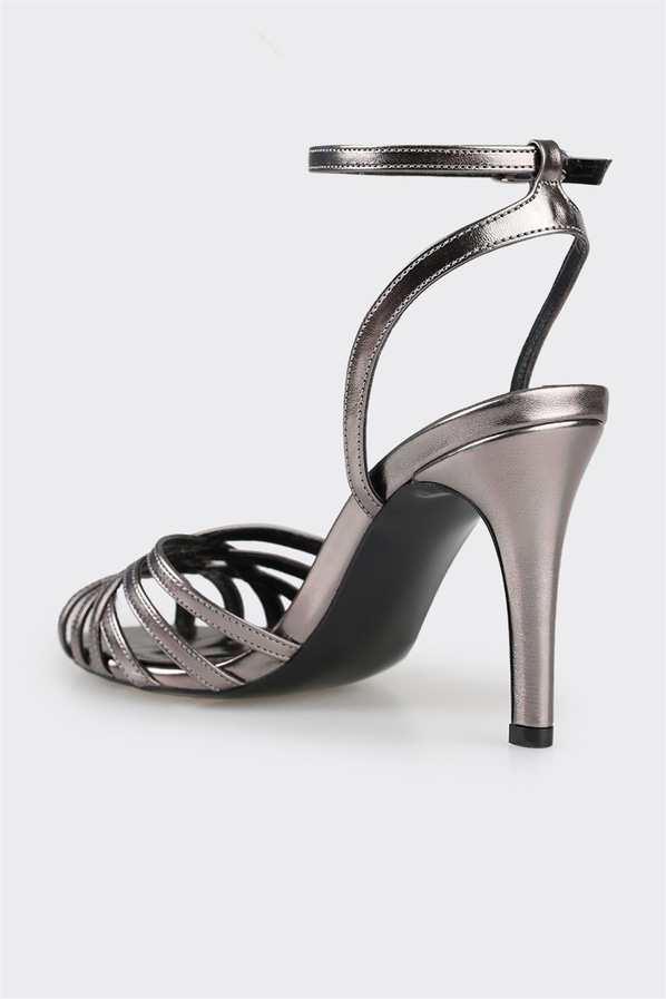 Platin topuklu kadın sandalet - Elle Shoes