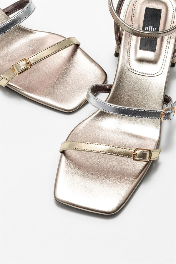 Platin topuklu kadın sandalet - Elle Shoes