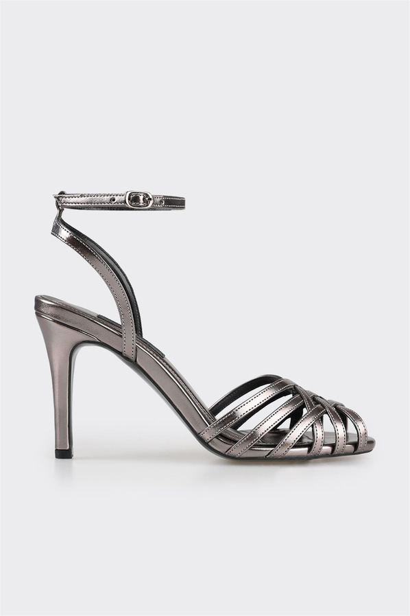 Platin topuklu kadın sandalet - Elle Shoes
