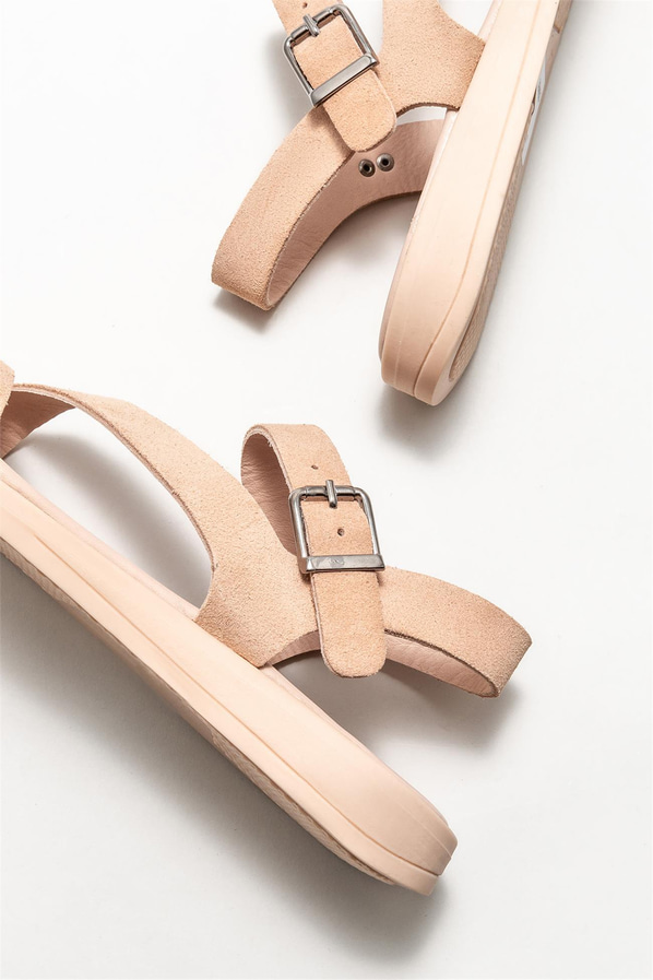 Pudra deri düz kadın sandalet - Elle Shoes