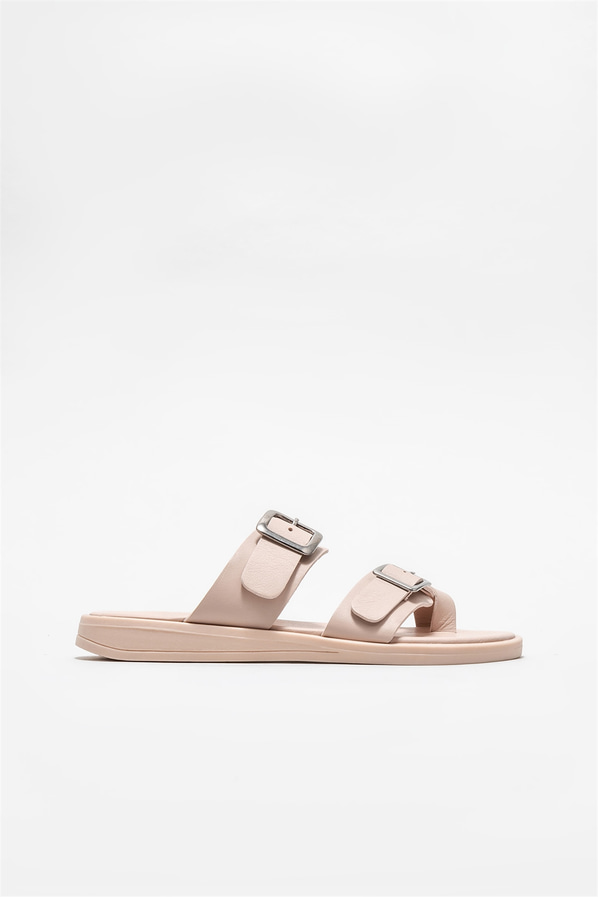 Pudra deri kadın terlik - Elle Shoes