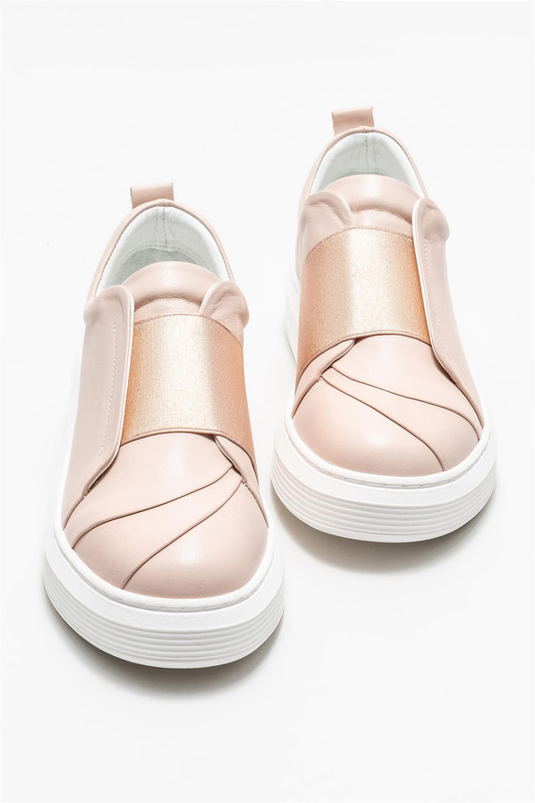 Pudra deri kadın sneaker - Elle Shoes