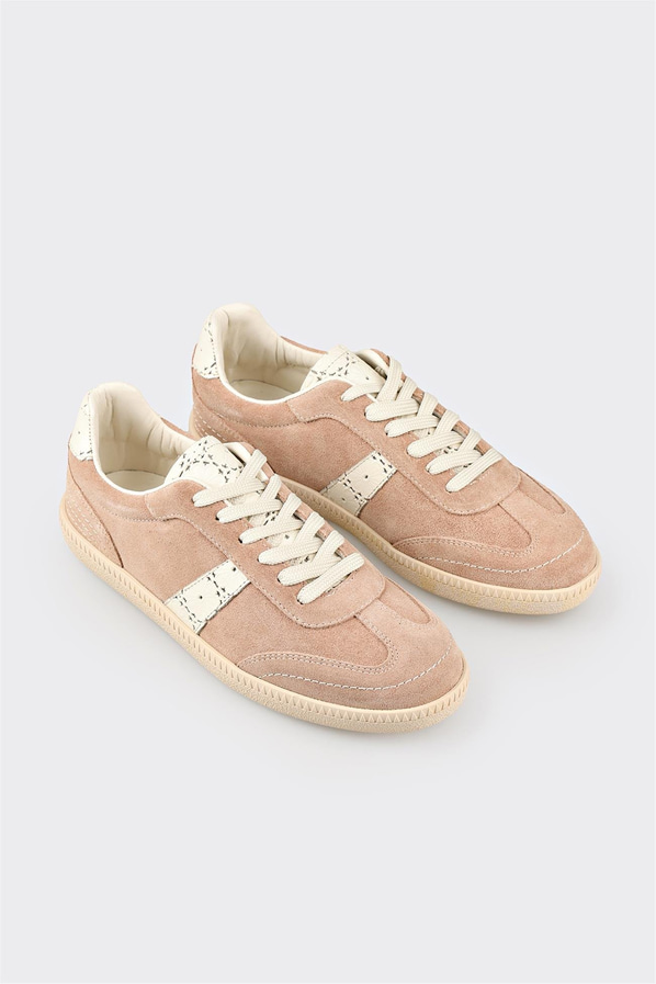Pudra Deri Kadın Spor Ayakkabı
