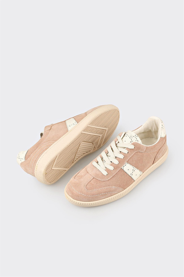 Pudra Deri Kadın Spor Ayakkabı