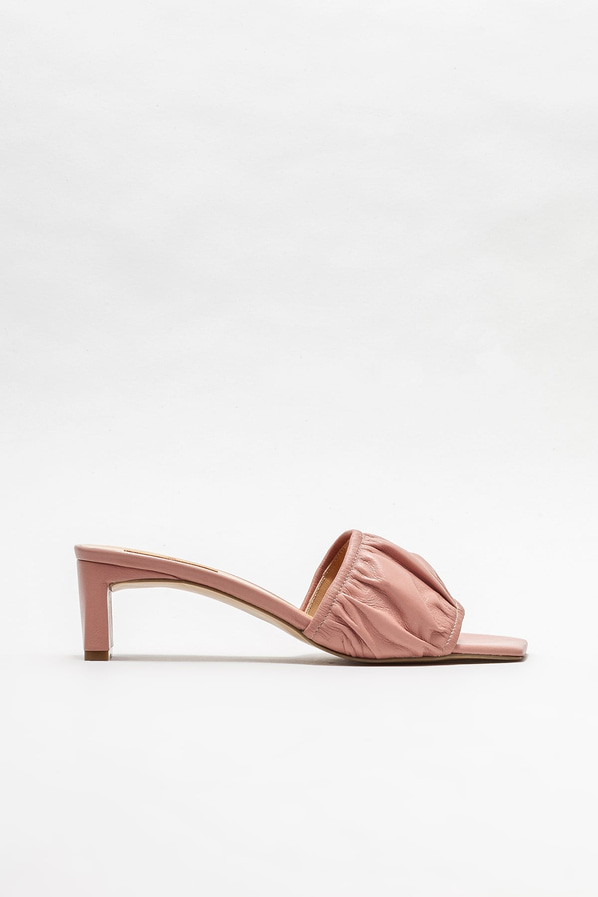 Pudra deri topuklu kadın terlik - Elle Shoes
