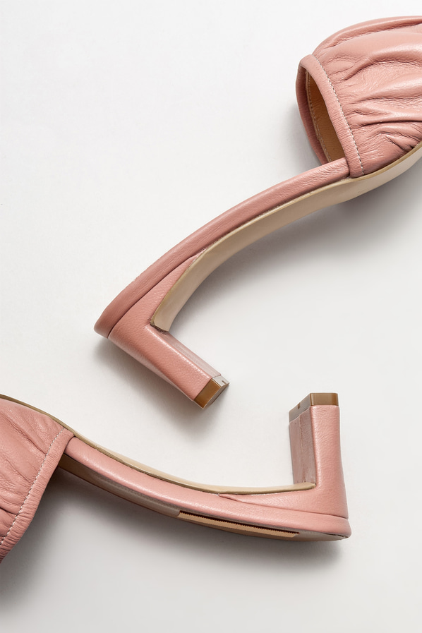 Pudra deri topuklu kadın terlik - Elle Shoes