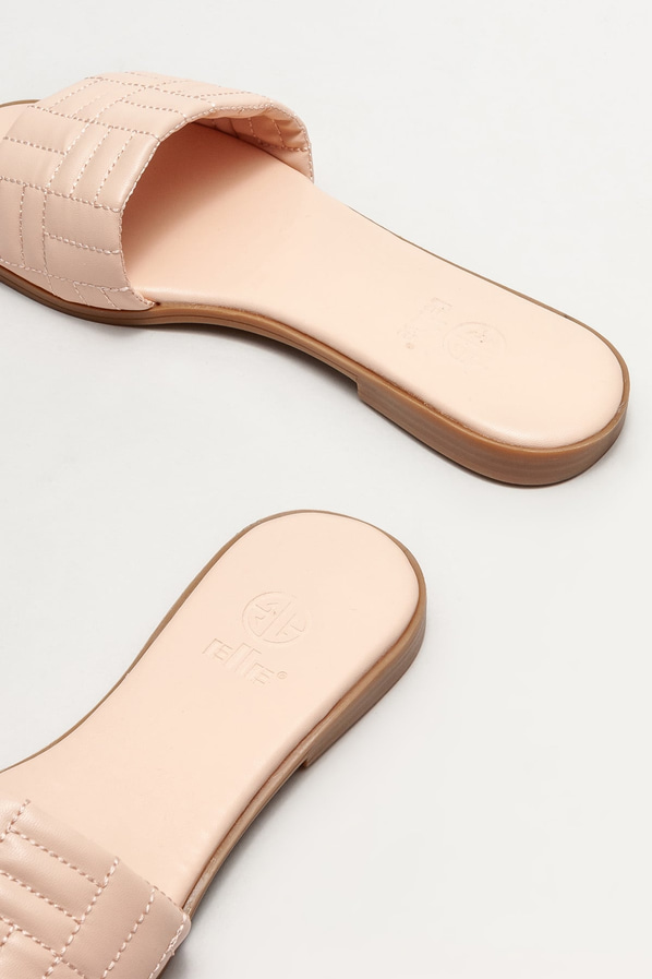 Pudra düz kadın terlik - Elle Shoes