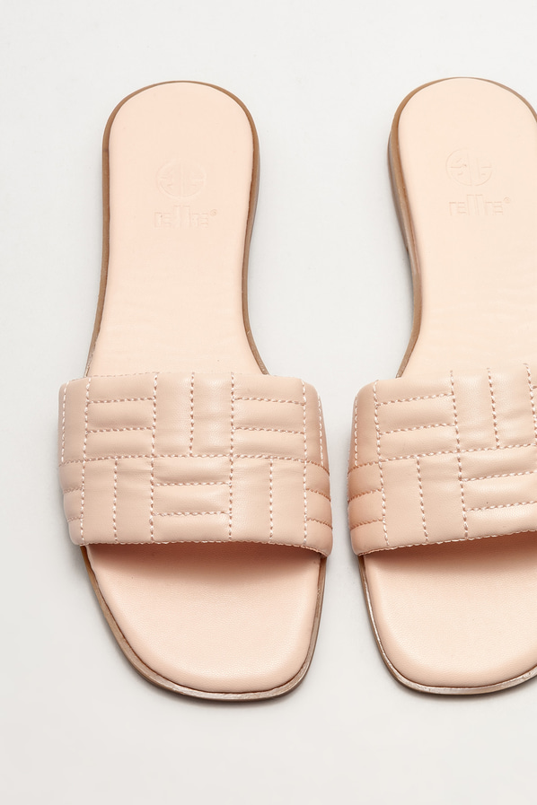 Pudra düz kadın terlik - Elle Shoes
