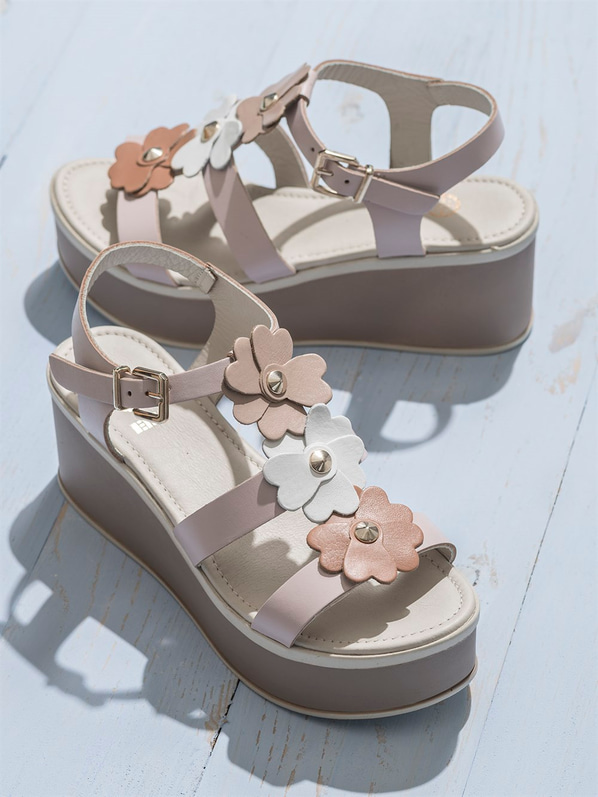 Pudra kadın sandalet - Elle Shoes