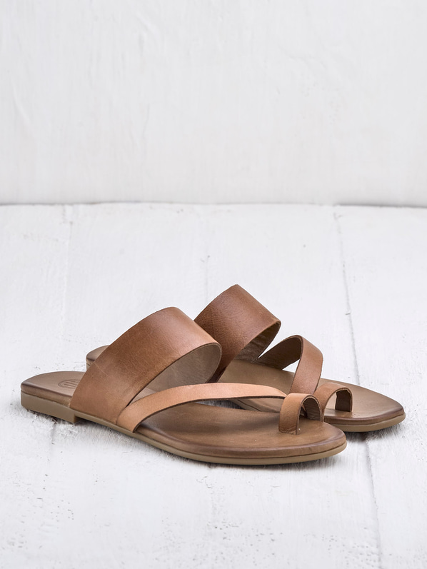 Taba deri kadın terlik - Elle Shoes