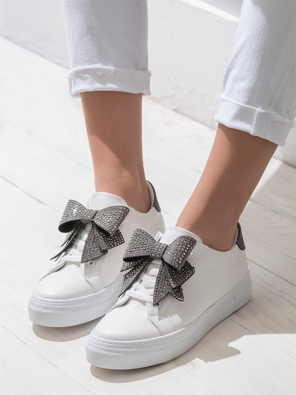 Beyaz gri kadın ayakkabı - Elle Shoes