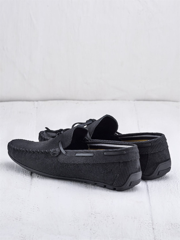 Siyah deri erkek loafer - Elle Shoes