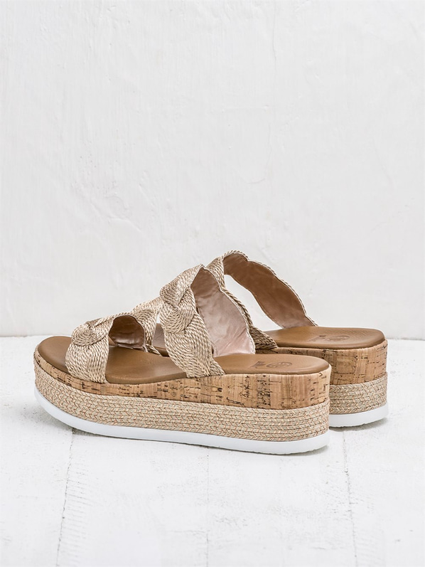 Bakır kadın düz terlik - Elle Shoes