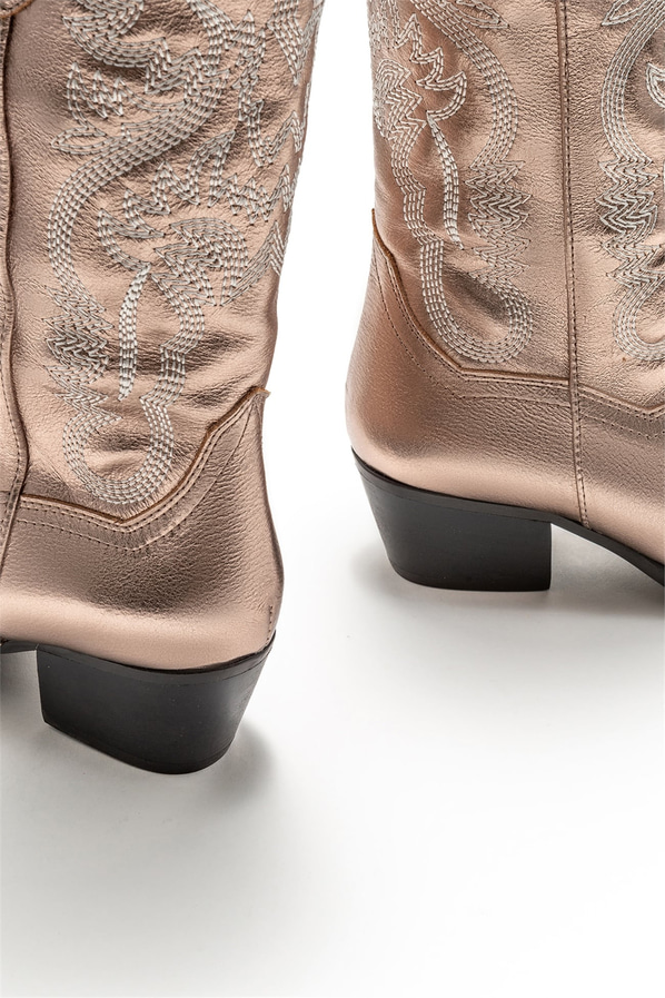 Deri topuklu kadın bot - Elle Shoes