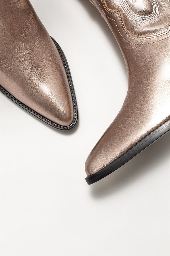 Deri topuklu kadın bot - Elle Shoes
