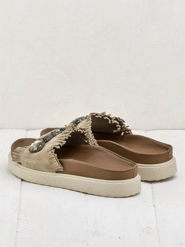 Bej kadın terlik - Elle Shoes