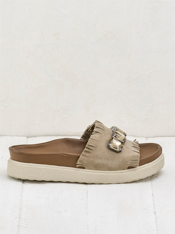 Bej kadın terlik - Elle Shoes