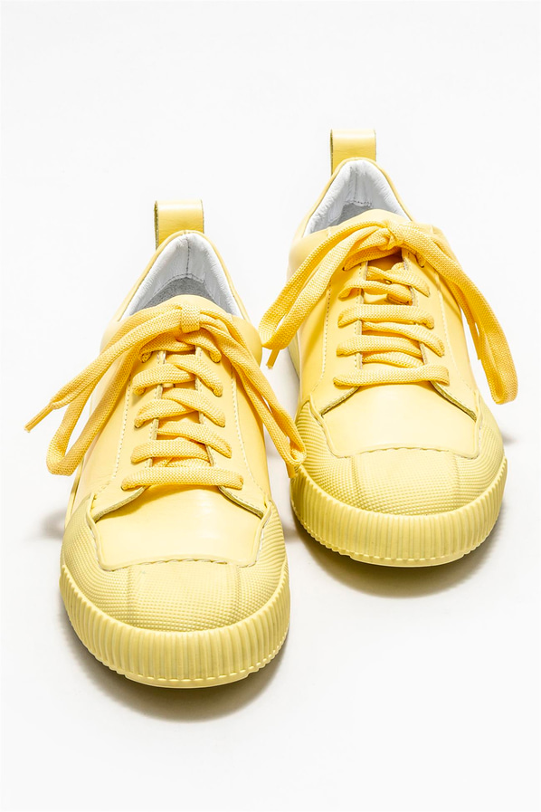 Sarı deri kadın sneaker - Elle Shoes