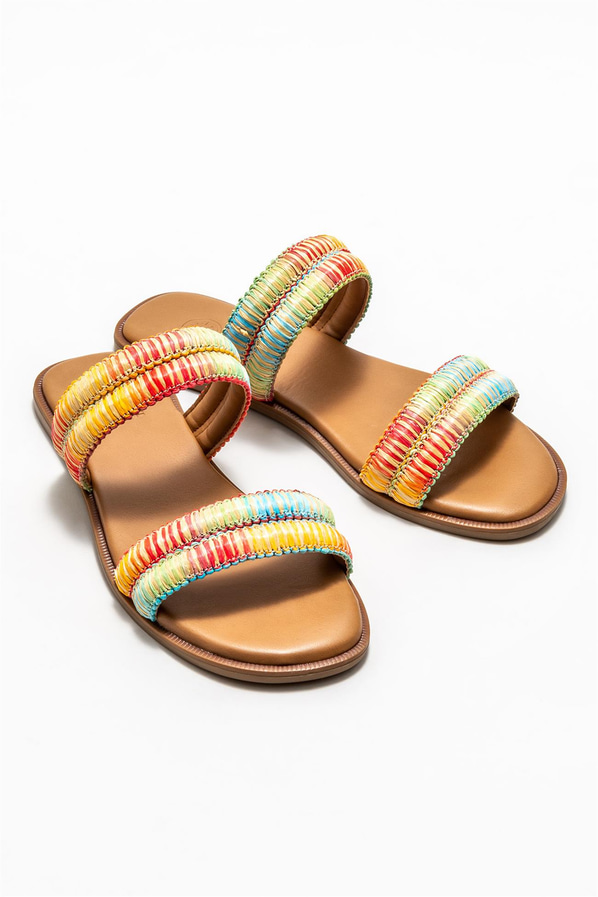 Sarı düz kadın terlik - Elle Shoes