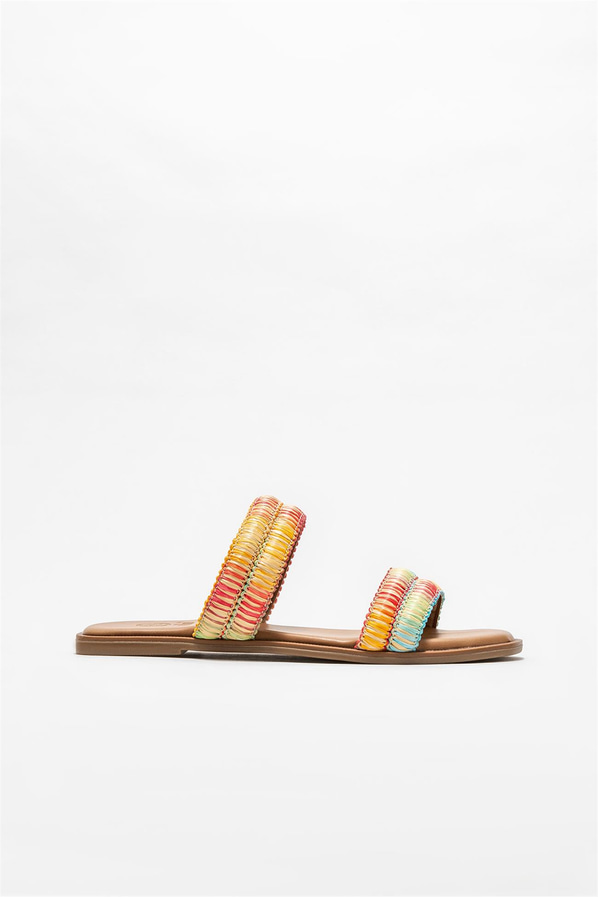 Sarı düz kadın terlik - Elle Shoes