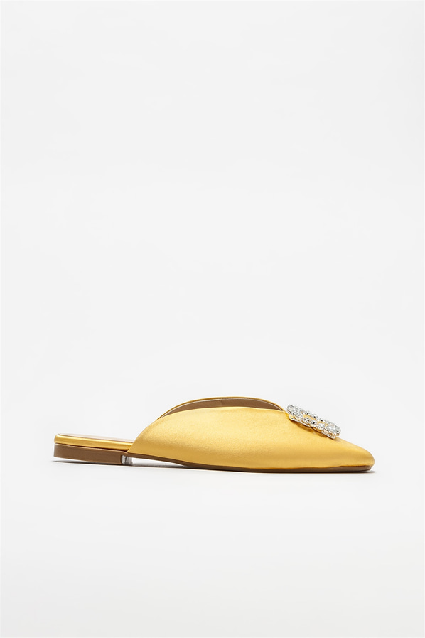 Sarı kadın düz terlik - Elle Shoes