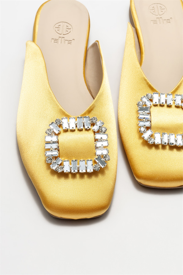 Sarı kadın düz terlik - Elle Shoes