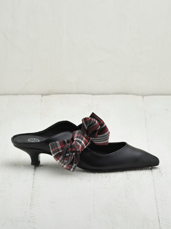 Siyah topuklu kadın terlik - Elle Shoes