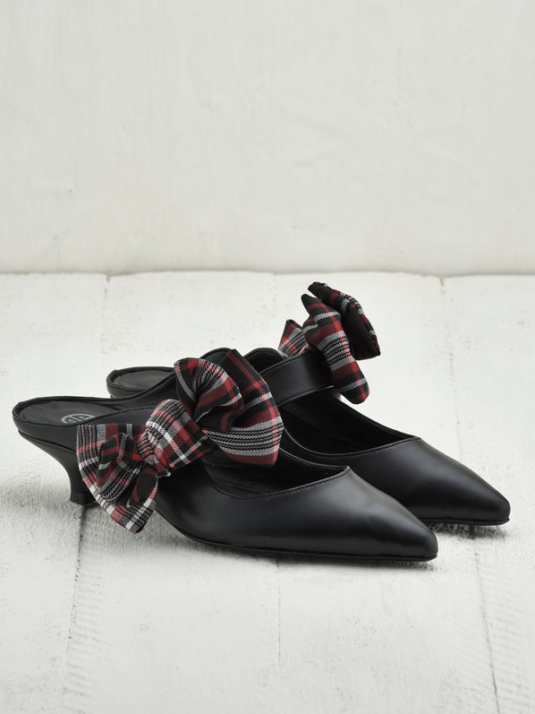 Siyah topuklu kadın terlik - Elle Shoes