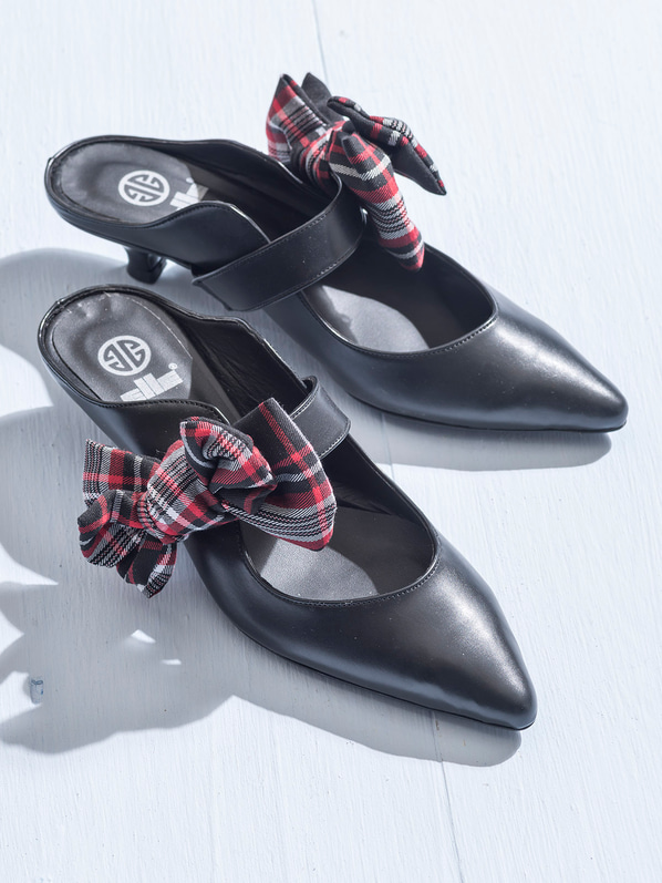 Siyah topuklu kadın terlik - Elle Shoes