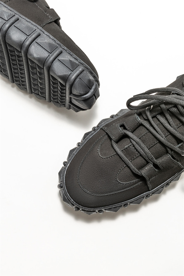 Siyah deri erkek günlük bot, günlük kullanım için - Elle Shoes