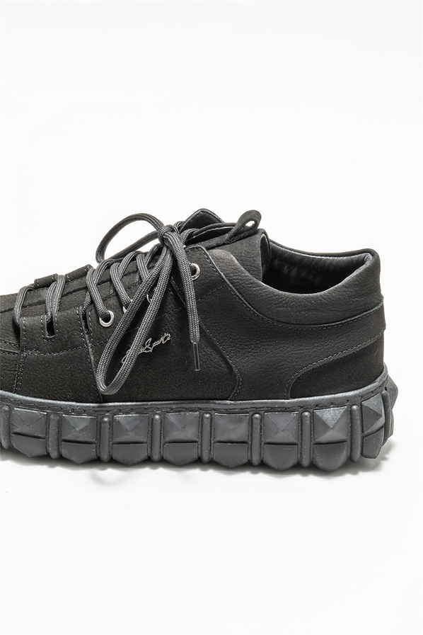 Siyah deri erkek günlük bot, günlük kullanım için - Elle Shoes