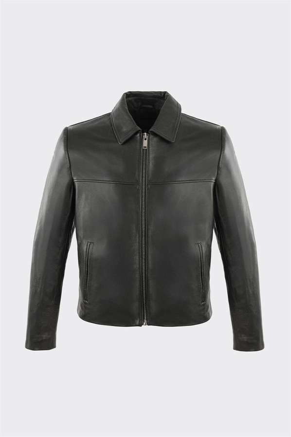 Siyah Deri Erkek Ceket