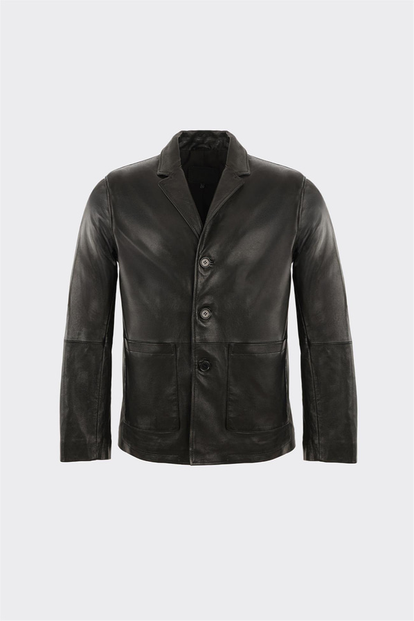 Siyah Deri Erkek Ceket