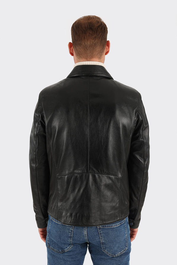 Siyah Deri Erkek Ceket