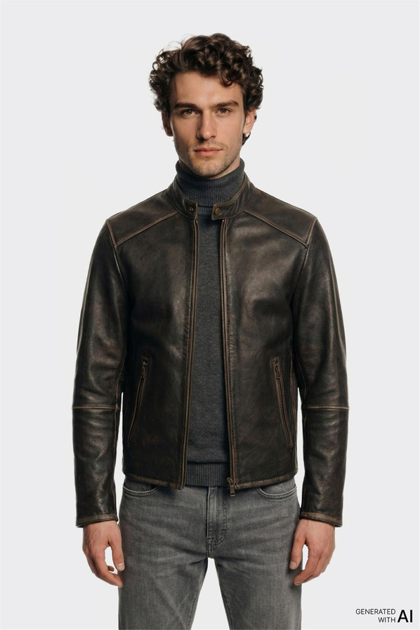 Siyah Deri Erkek Ceket