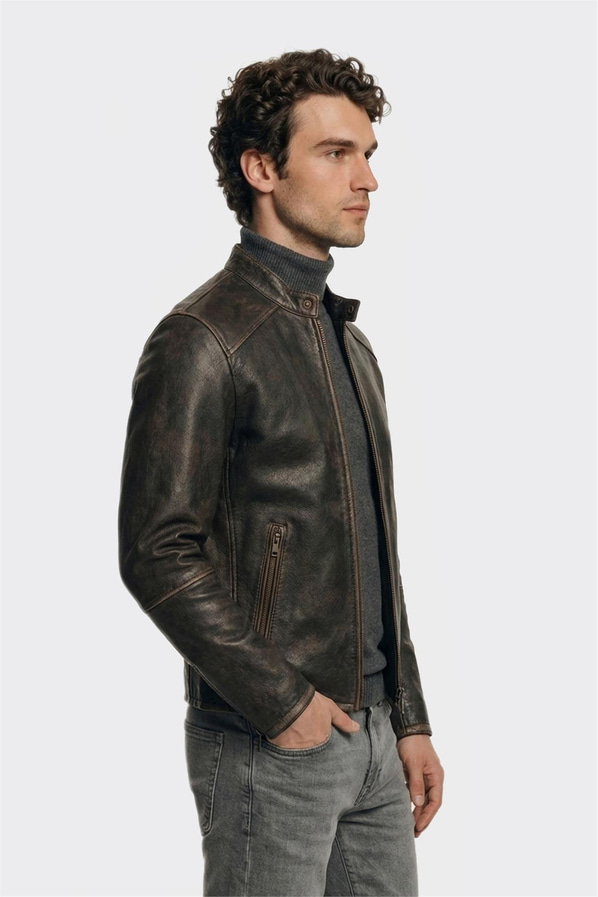Siyah Deri Erkek Ceket
