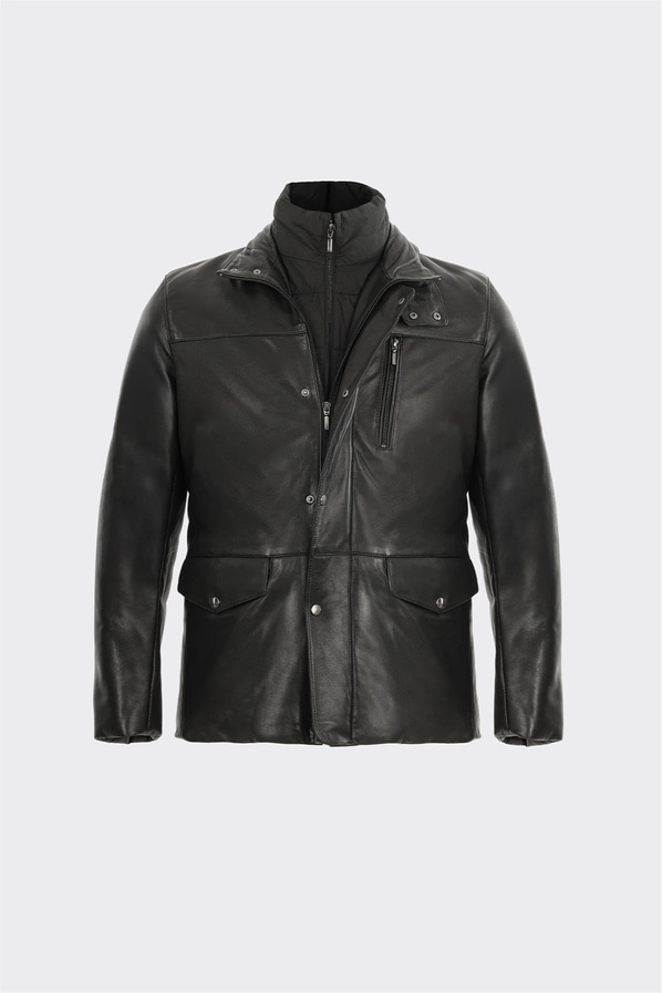 Siyah Deri Erkek Ceket