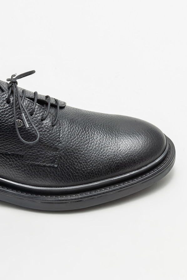 Siyah deri erkek günlük ayakkabı, günlük kullanım için - Elle Shoes