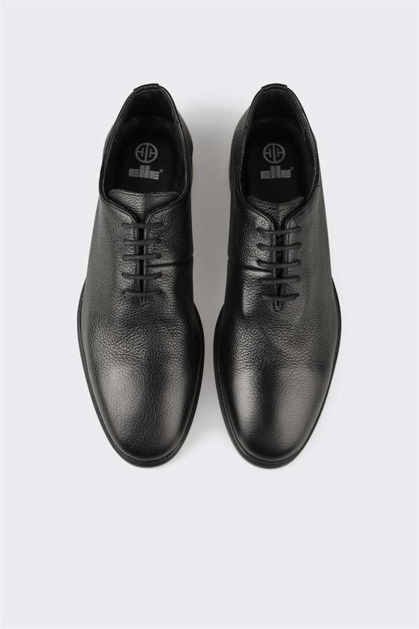 Siyah deri erkek günlük ayakkabı, günlük kullanım için - Elle Shoes
