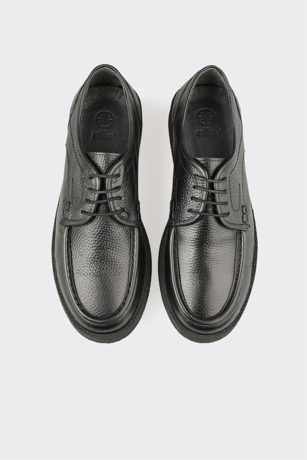 Siyah deri erkek günlük ayakkabı, günlük kullanım için - Elle Shoes