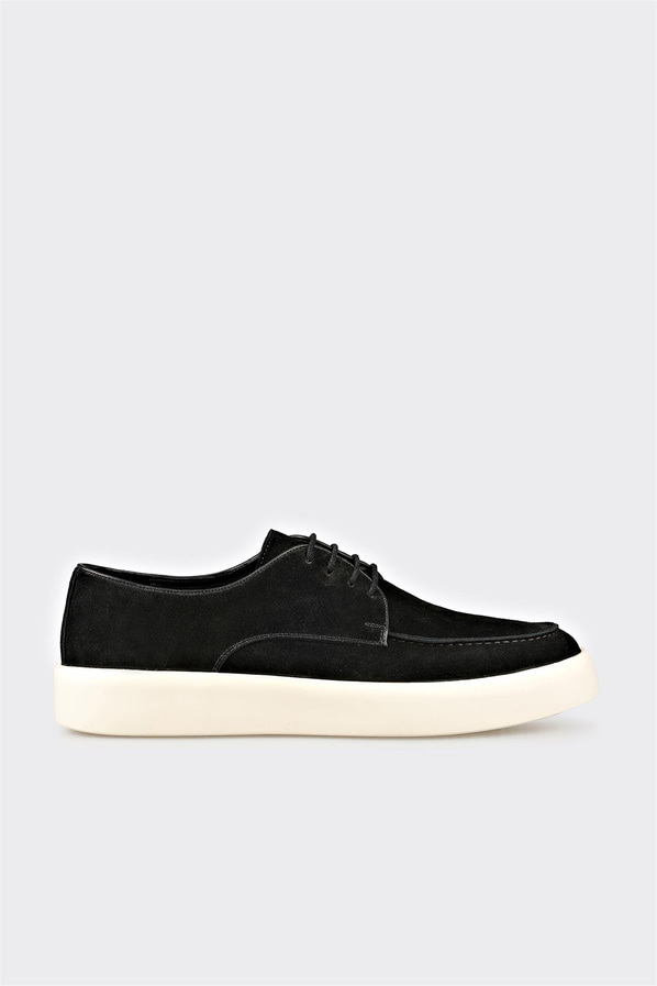 Siyah deri erkek günlük ayakkabı, rahat kullanım için - Elle Shoes