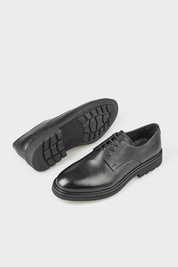 Siyah deri erkek günlük ayakkabı, günlük kullanım için - Elle Shoes