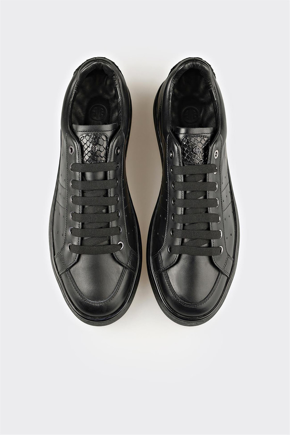 Siyah Deri Erkek Günlük Ayakkabı