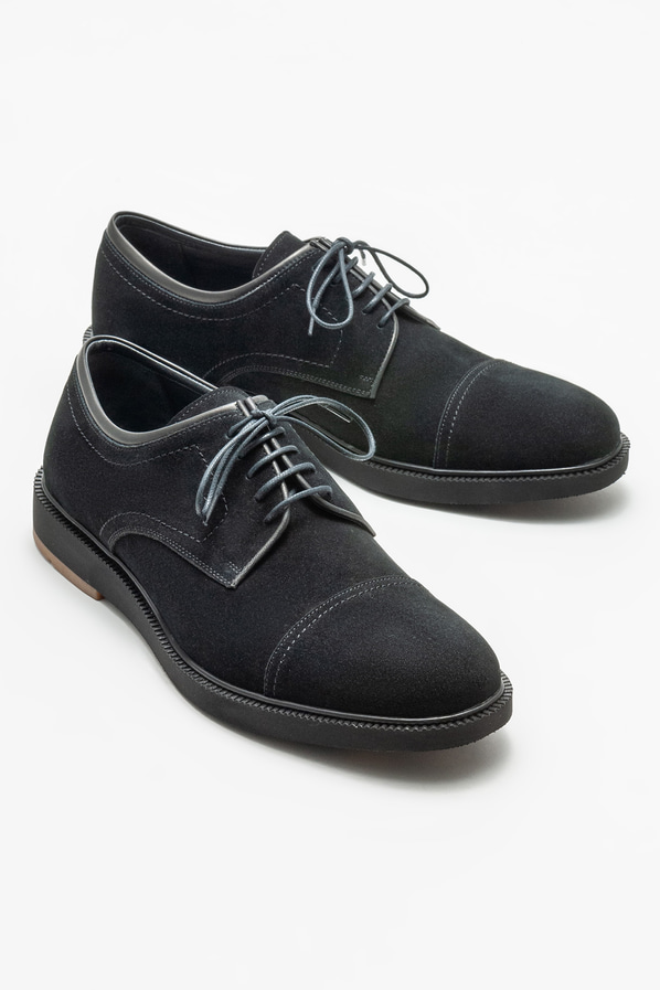 Siyah deri erkek günlük ayakkabı, günlük kullanım için - Elle Shoes