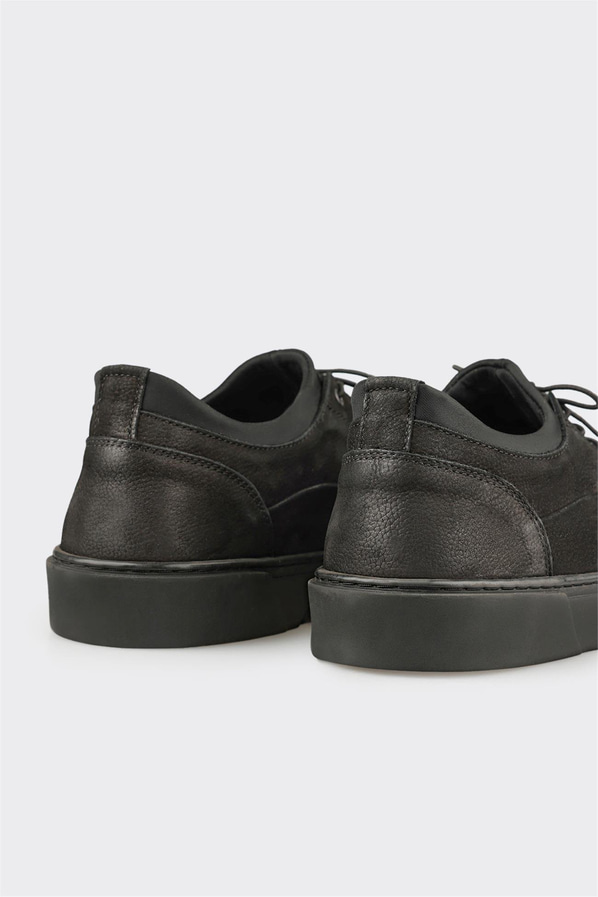 Siyah Deri Erkek Günlük Ayakkabı