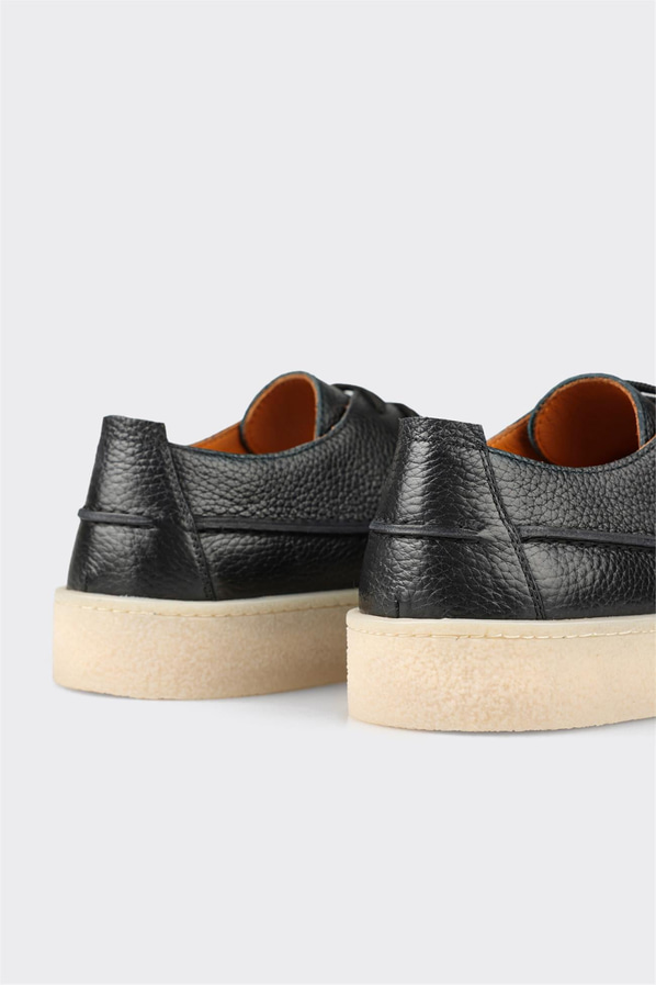 Siyah deri ve süet erkek günlük ayakkabı, rahat kullanım için - Elle Shoes